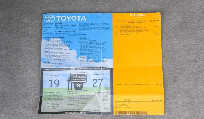 
								2004 Toyota Sienna XLE full									